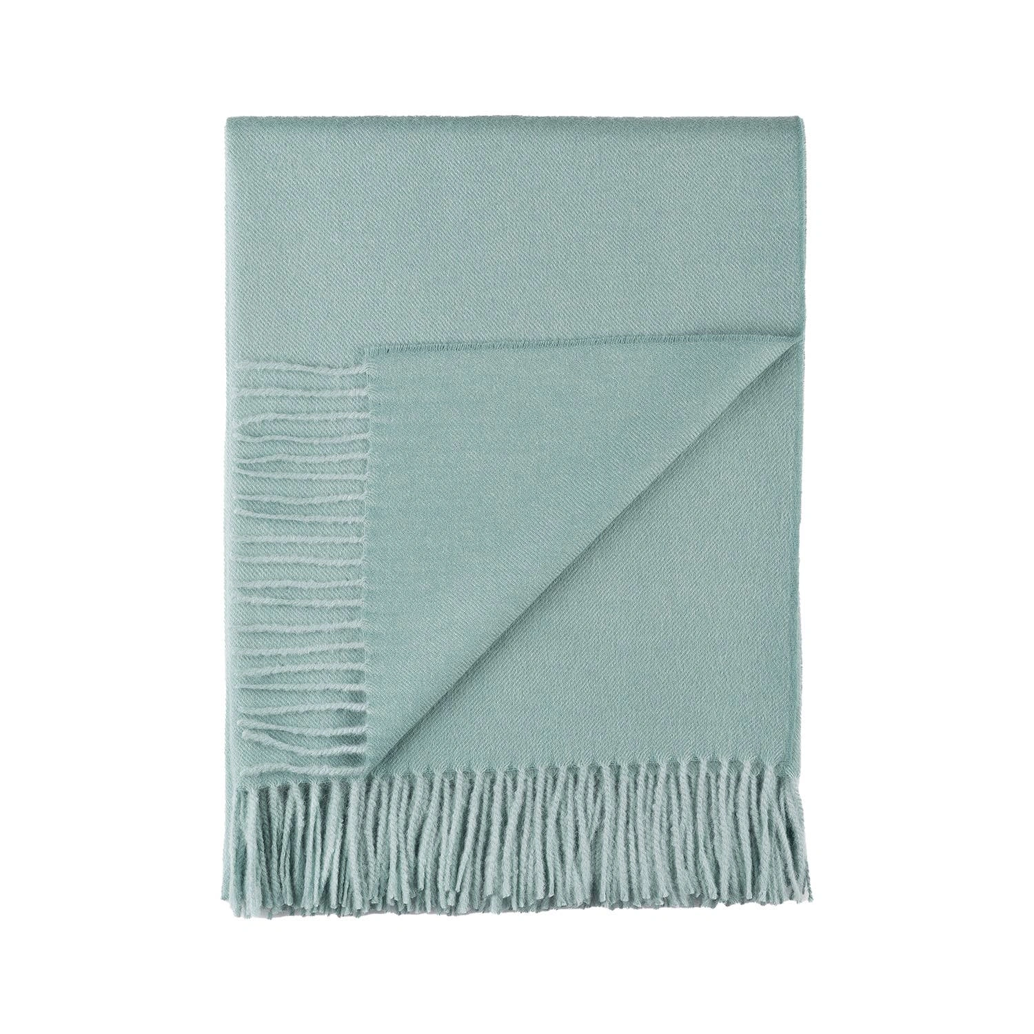 Luxurious Sea Glass Alpaca Throw - Softest Baby Alpaca Comfort for Cozy Nights.