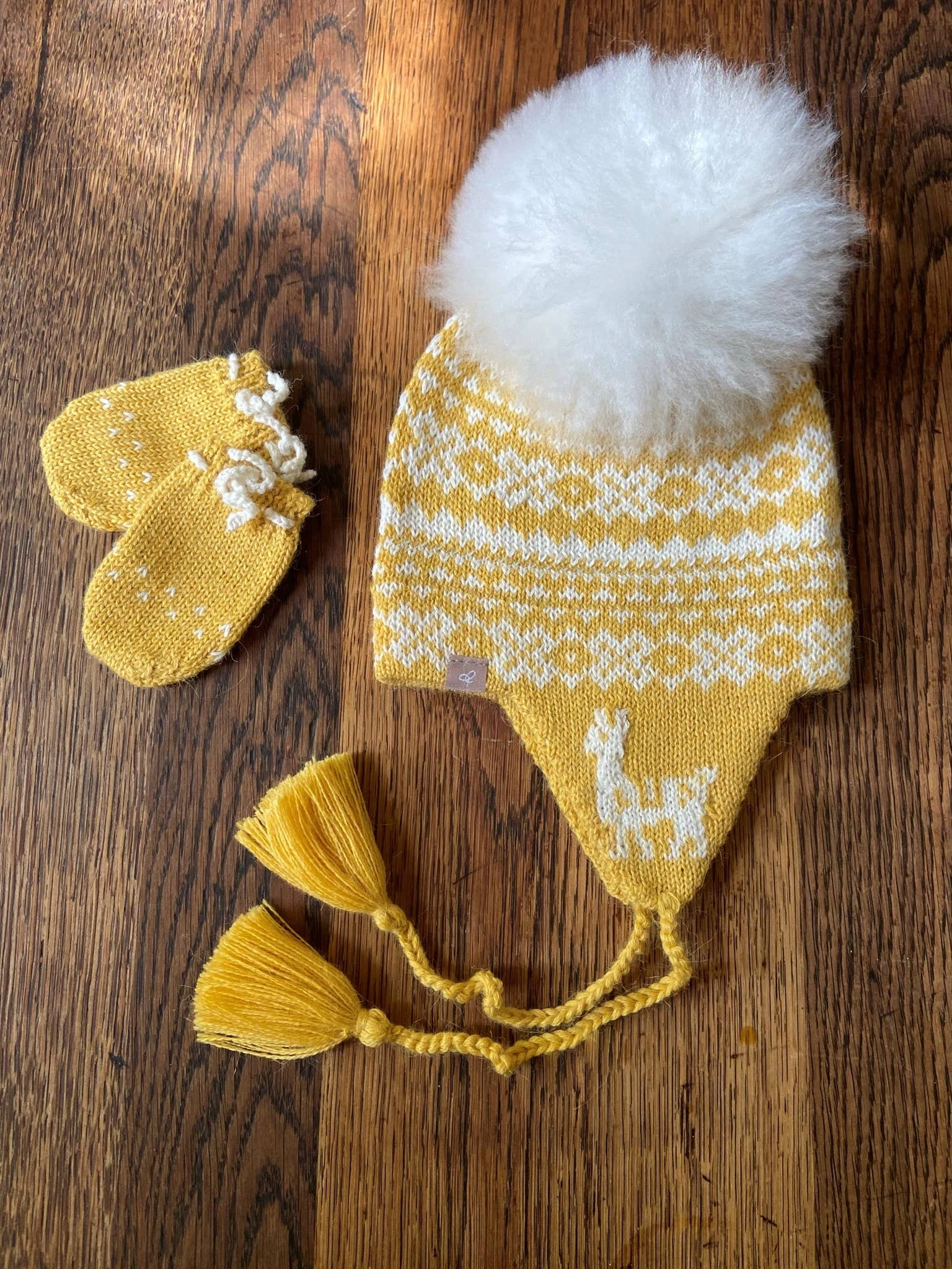Cozy Alpaca Baby Earflap Hat - Sunshine Yellow Delight!
