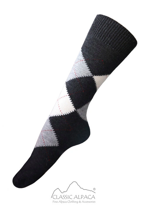 Cozy Alpaca Argyle Socks: Walk in Warmth and Style!